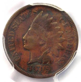 1909 - S Indian Cent 1c - Pcgs Vf Details - Rare Key Date - Certified Penny