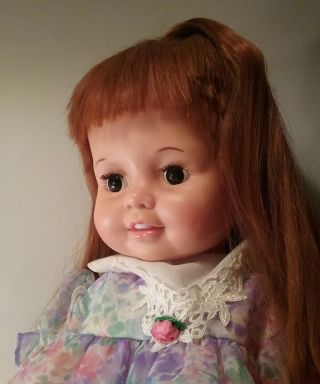 Vintage Ideal 1970s Hair Grows Baby Crissy Doll 1972 Big Eyes Life Size Toddler