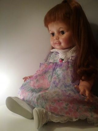 Vintage Ideal 1970s hair grows baby Crissy doll 1972 big eyes life size toddler 2