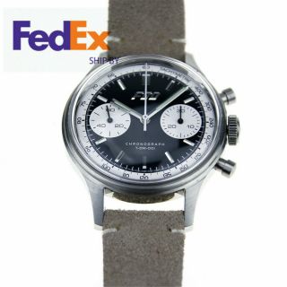 Fod 1963 Pilot Watch Vintage Mens Chronograph Panda Face Retro 304 Seagull 38mm