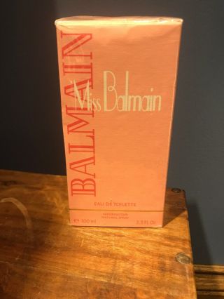 Miss Balmain Perfume By Balmain 3.  3 Edt Old Version Box,  Vintage
