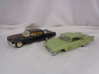 Vintage 1960 Mercury Park Lane & 1961 Dodge Phoenix Screw Bottom Model Cars