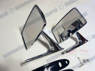 Vintage Style Metal Square Mirrors Classic Musclecar Restomod Hotrod Kit