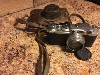 Vintage Leica Camera Ernst Leitz Wetzlar D.  R.  P.  No.  33034 With Case 2