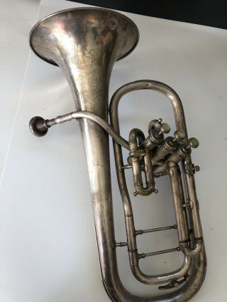 Vintage C.  G.  Conn 3 Valve Alto Horn,  And Case