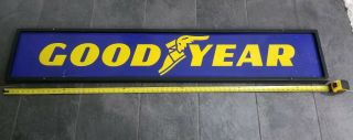 Vintage Goodyear Tires Dealer Sign Double Sided Over 5ft 6 Inch Long