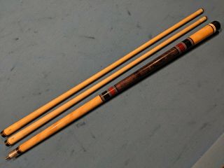 Unusual Joss wrapless pool cue 2 orig shafts - TRULY RARE ONE OF JUST A FEW MADE 2