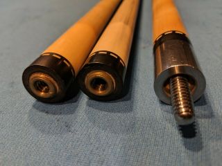 Unusual Joss wrapless pool cue 2 orig shafts - TRULY RARE ONE OF JUST A FEW MADE 8