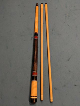 Unusual Joss wrapless pool cue 2 orig shafts - TRULY RARE ONE OF JUST A FEW MADE 9