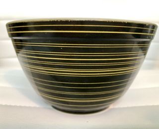 RARE Vintage Pyrex Black and YELLOW Terra Stripe 401 1 1/2 pt bowl HTF 2