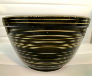 RARE Vintage Pyrex Black and YELLOW Terra Stripe 401 1 1/2 pt bowl HTF 5