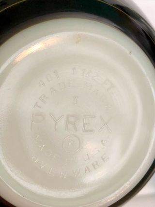 RARE Vintage Pyrex Black and YELLOW Terra Stripe 401 1 1/2 pt bowl HTF 6
