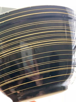 RARE Vintage Pyrex Black and YELLOW Terra Stripe 401 1 1/2 pt bowl HTF 7