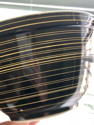 RARE Vintage Pyrex Black and YELLOW Terra Stripe 401 1 1/2 pt bowl HTF 8