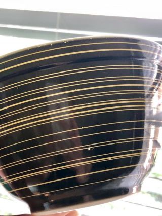 RARE Vintage Pyrex Black and YELLOW Terra Stripe 401 1 1/2 pt bowl HTF 9