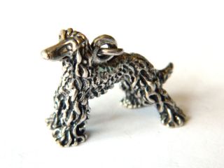 Solid Silver Afghan Hound Dog Breed Pendant Figurine " Rf " Vintage