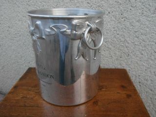 French Vintage ALU CHAMPAGNE ICE BUCKET Cooler - Moet & Chandon 4