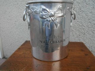 French Vintage ALU CHAMPAGNE ICE BUCKET Cooler - Moet & Chandon 5