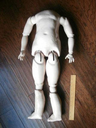 Very Large 28 " Antique Composition Jointed Bisque Doll Body