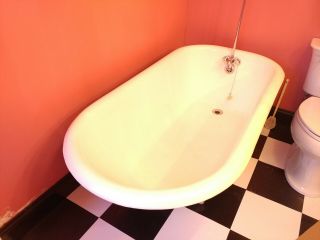 Clawfoot Tub Vintage 59 Inches Long Black With White Interior