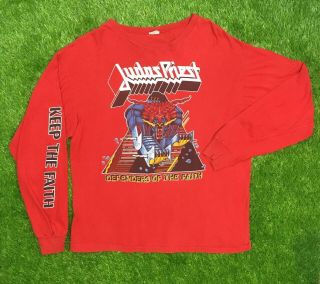 Vintage 80s Judas Priest Defenders Of The Faith Tour 1984 Concert Ls Tee Rare