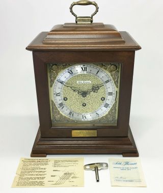 Vintage Seth Thomas 8 Day Legacy - 3w 1314 Mantle Clock Westminster Key Paperwork