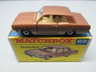 Matchbox Superfast 25a Ford Cortina Rare Brown / “f” Box