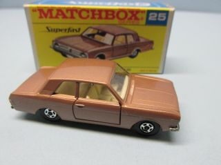 Matchbox Superfast 25A Ford Cortina RARE BROWN / “F” Box 2