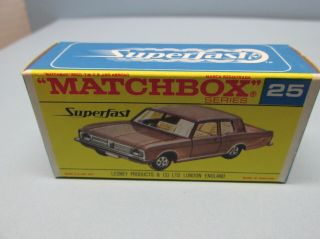 Matchbox Superfast 25A Ford Cortina RARE BROWN / “F” Box 7