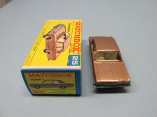 Matchbox Superfast 25A Ford Cortina RARE BROWN / “F” Box 8