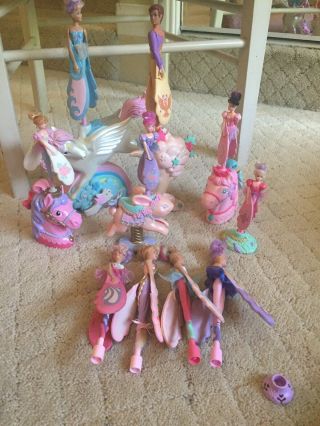 1994 Vintage Sky Dancer Fairy Doll With Display Base Launcher Set Of 17
