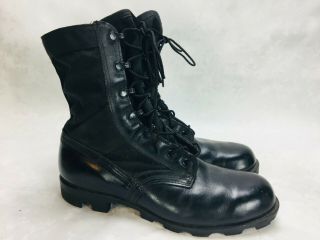 Vintage Ro Search Jungle Combat Boots Size 9.  5r Spike Protective Canvas Leather