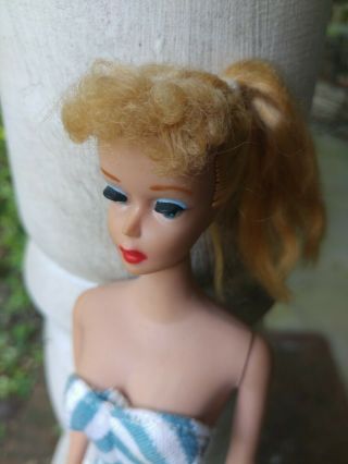 Vintage 4 Number 4 Barbie T.  M.  Blonde Ponytail 1960 