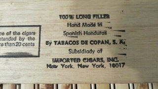 Rare Complete Vintage 1974 Walt Disney Wooden Cigar Box Wood Disneyland 3 Cigars 11
