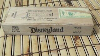 Rare Complete Vintage 1974 Walt Disney Wooden Cigar Box Wood Disneyland 3 Cigars 6