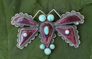 Vintage Federico Jimenez Large Butterfly Pin /Pendant Sterling Oaxaca Mexican 4
