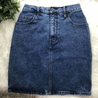 Vintage Guess Jeans Georges Marciano Tag Denim High Waist Mini Skirt Size 29 Usa
