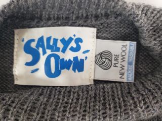 Sally’s Own Vtg Pure Wool Grey Scottish Terrier Sweater England Sz Large Women ' s 4