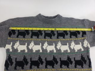 Sally’s Own Vtg Pure Wool Grey Scottish Terrier Sweater England Sz Large Women ' s 6