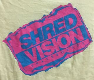 VINTAGE 80s VISION STREET WEAR SHRED SKATEBOARD T - SHIRT THRASHER ALVA ZORLAC 2