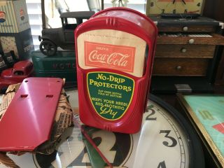 Vintage Drug Store Soda Fountain Coca Cola Drip Protector Dispenser w paper Sign 3
