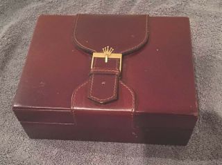 Rare Vintage Rolex Leather & Wood Watch Box Crown Buckle Strap 71.  00.  04 Geneva