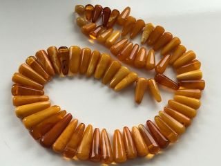 RARE Natural Vintage Amber Beads Antique Baltic Old Necklace 40.  30 gr 6