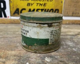 Vintage Texaco Plastic Asbestos Roof Cement 1 Pound Grease Oil Can 4