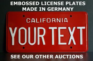 Retro Vintage California US License Plate USA Number Plate Alu Embossed Custom 8