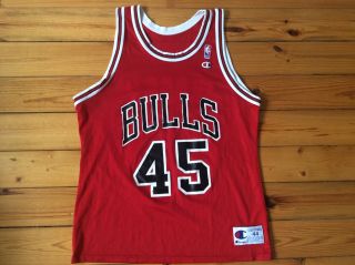 Vintage Champion Chicago Bulls Michael Jordan 45 Nba Jersey Mesh Sz - 44