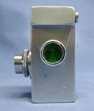 Rare Vintage Steky Model III Mini Subminiature Spy Camera 16mm w/ Leather Case 3