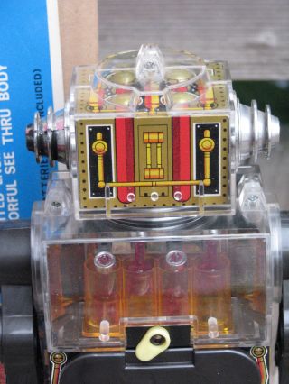 RARE HORIKAWA SH 1977 Piston Robot 10½” Plastic B/O Tin Space Toy JAPAN 6