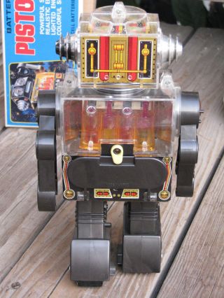 RARE HORIKAWA SH 1977 Piston Robot 10½” Plastic B/O Tin Space Toy JAPAN 9