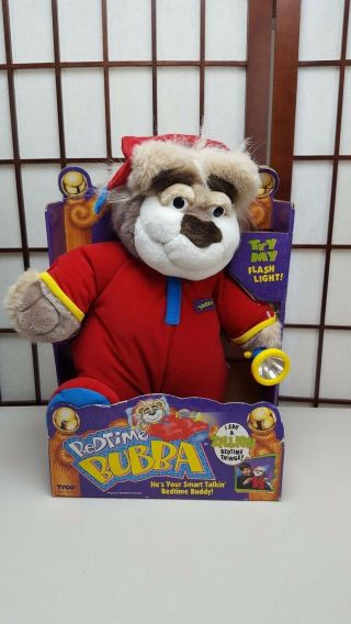 Vintage Bedtime Bubba Talking Flashlight Bear 1997 Plush Toy Tyco